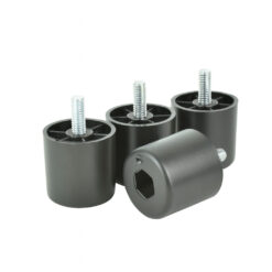 Möbelfuß rund schwarz 30 mm Gewindestift M6