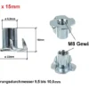 Einschlagmuttern M8 × 15 mm abmessungen
