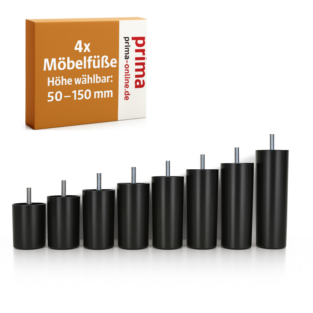 Möbelfüße rund M8 Ø50 mm Kunststoff