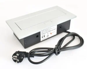 Einbausteckdose Tischsteckdose versenkbar Wand Küche Silber MB2 [2x Fach, 2x USB]