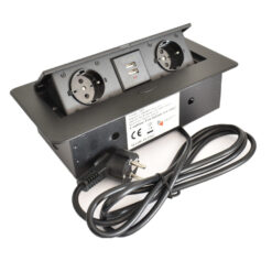 versenkbare Steckdose schwarz