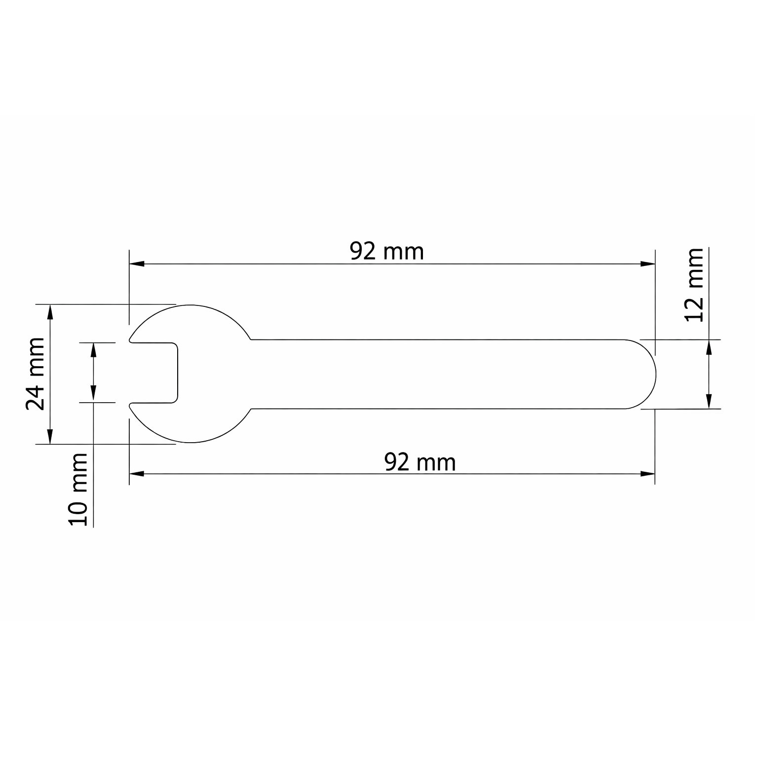 Einmaulschlüssel 10 mm flach