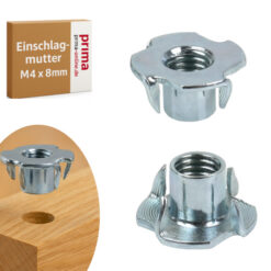 Einschlagmuttern M4 x 8mm stahl verzinkt