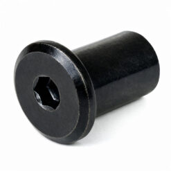 Flachkopf Hülsenmutter M6 x 15 mm schwarz verzinkt