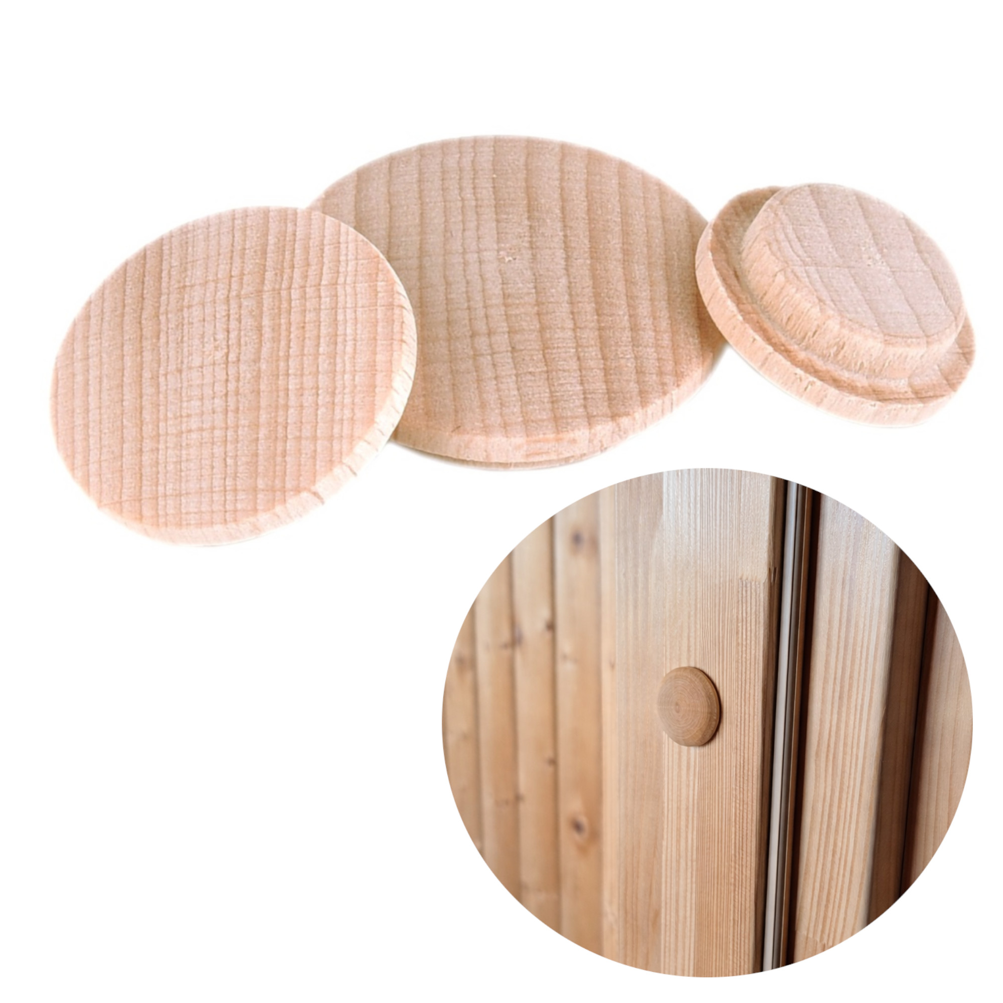 Abdeckkappen Holz Buche Blind-Bohrung