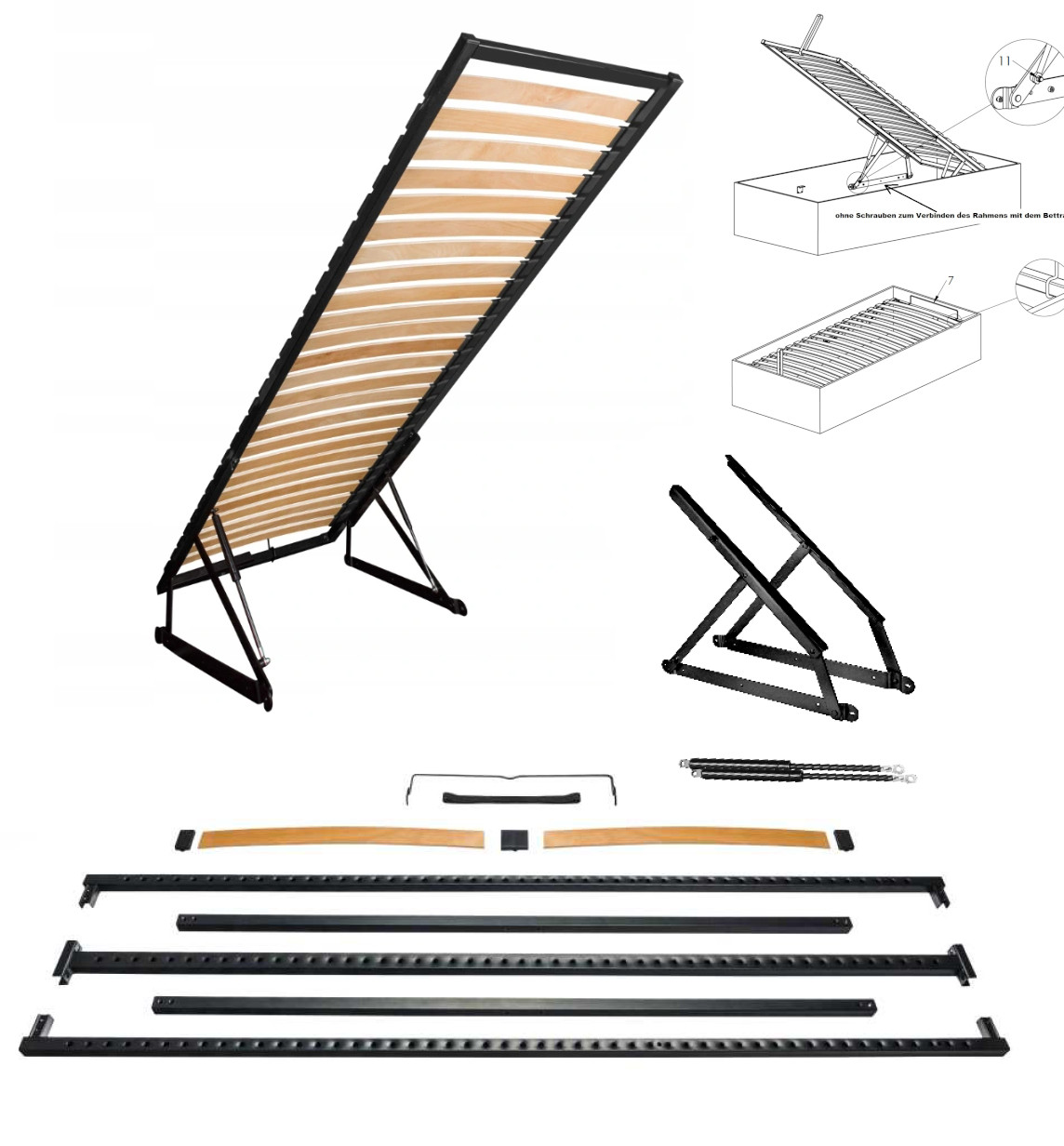 Lattenrost 90x200 mit Bettkastenfunktion