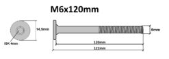 Technische Zeichnung flachkopfschrauben M6x120