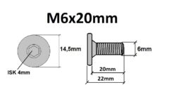 Technische Zeichnung flachkopfschrauben M6x20