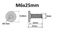Technische Zeichnung flachkopfschrauben M6x25