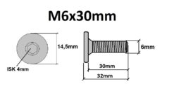 Technische Zeichnung flachkopfschrauben M6x30