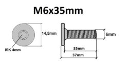 Technische Zeichnung flachkopfschrauben M6x35