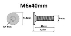 Technische Zeichnung flachkopfschrauben M6x40