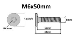 Technische Zeichnung flachkopfschrauben M6x50