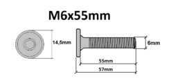 Technische Zeichnung flachkopfschrauben M6x55