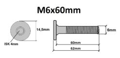 Technische Zeichnung flachkopfschrauben M6x60