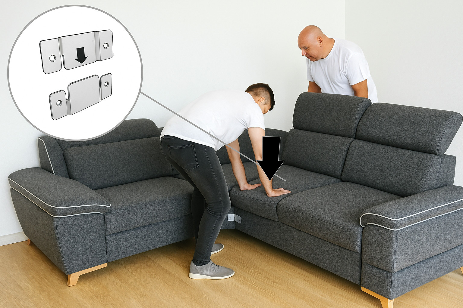 Sofaverbinder 2er Set Stahl verzinkt 108x48 mm