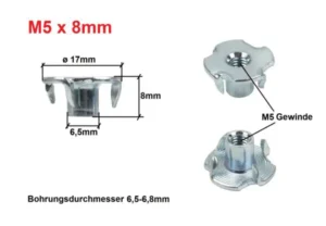Einschlagmutter M4 x 8 mmabmessungen