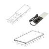abmessungen Einbausteckdose mit Schiebedeckel Silber USB