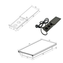 abmessungen Steckdose versenkbar schwarz