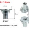 Einschlagmuttern M6 x 15 mm abmessungen