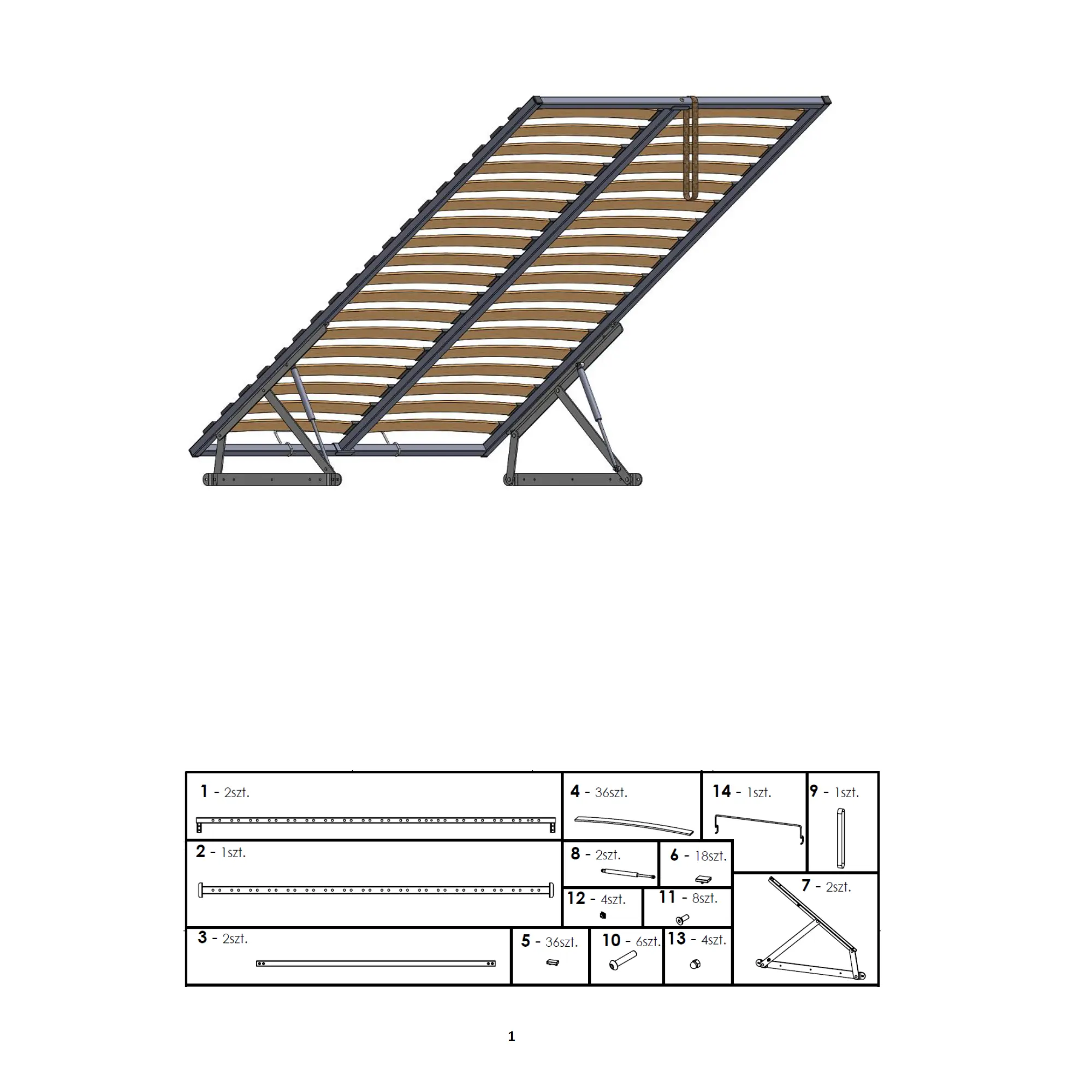 Lattenrost 180 x 200 cm mit Springaufbeschlag