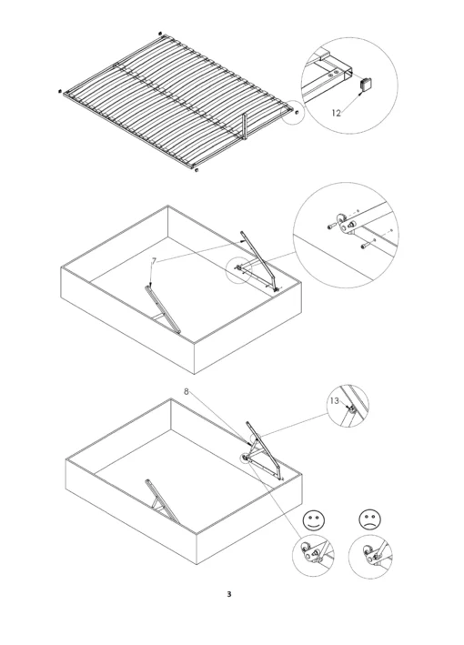 Lift Lattenrost klappbar Heben Lattenrahmen für Bett Für Matratzen im Format: 200x200cm