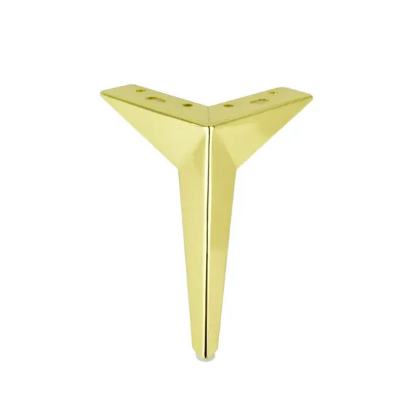 Feine Verarbeitung und glatte Kante des Möbelfußes 19 cm in Goldoptik – edles Finish