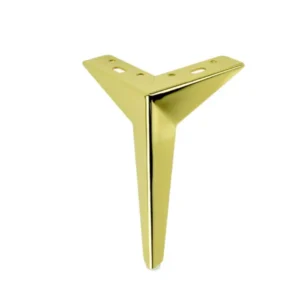 Möbelfuß aus Stahl, 19 cm, goldfarben glänzend – aufgenommen im Tageslicht für realistische Farbdarstellung