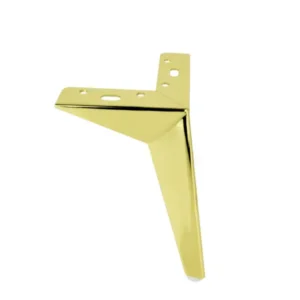 Seitliche Ansicht Möbelfuß Gold 19 cm – pulverbeschichtetes Metall, geeignet für Tische oder Schränke