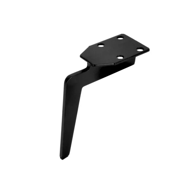 Möbelfuß Schwarz Metall 17 cm mit schrägem Design und robuster Montageplatte.