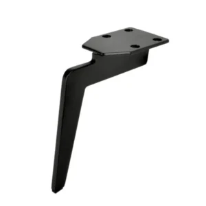 Möbelfuß Schwarz Metall 17 cm mit schrägem Design und Montageplatte für Schränke und Tische SL007
