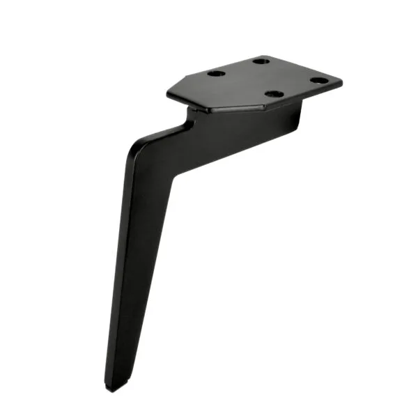 Möbelfuß Schwarz Metall 17 cm mit schrägem Design und Montageplatte für Schränke und Tische SL007