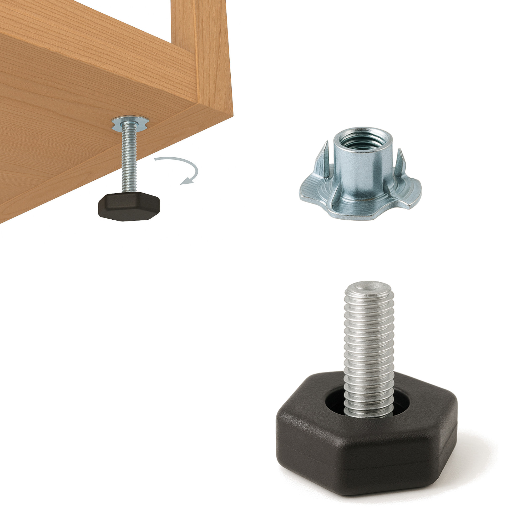 Stellfüße M8 höhenverstellbar