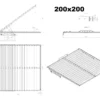 Montageschema des Lift-Lattenrosts 200x200 – Einbau mit Springaufbeschlag