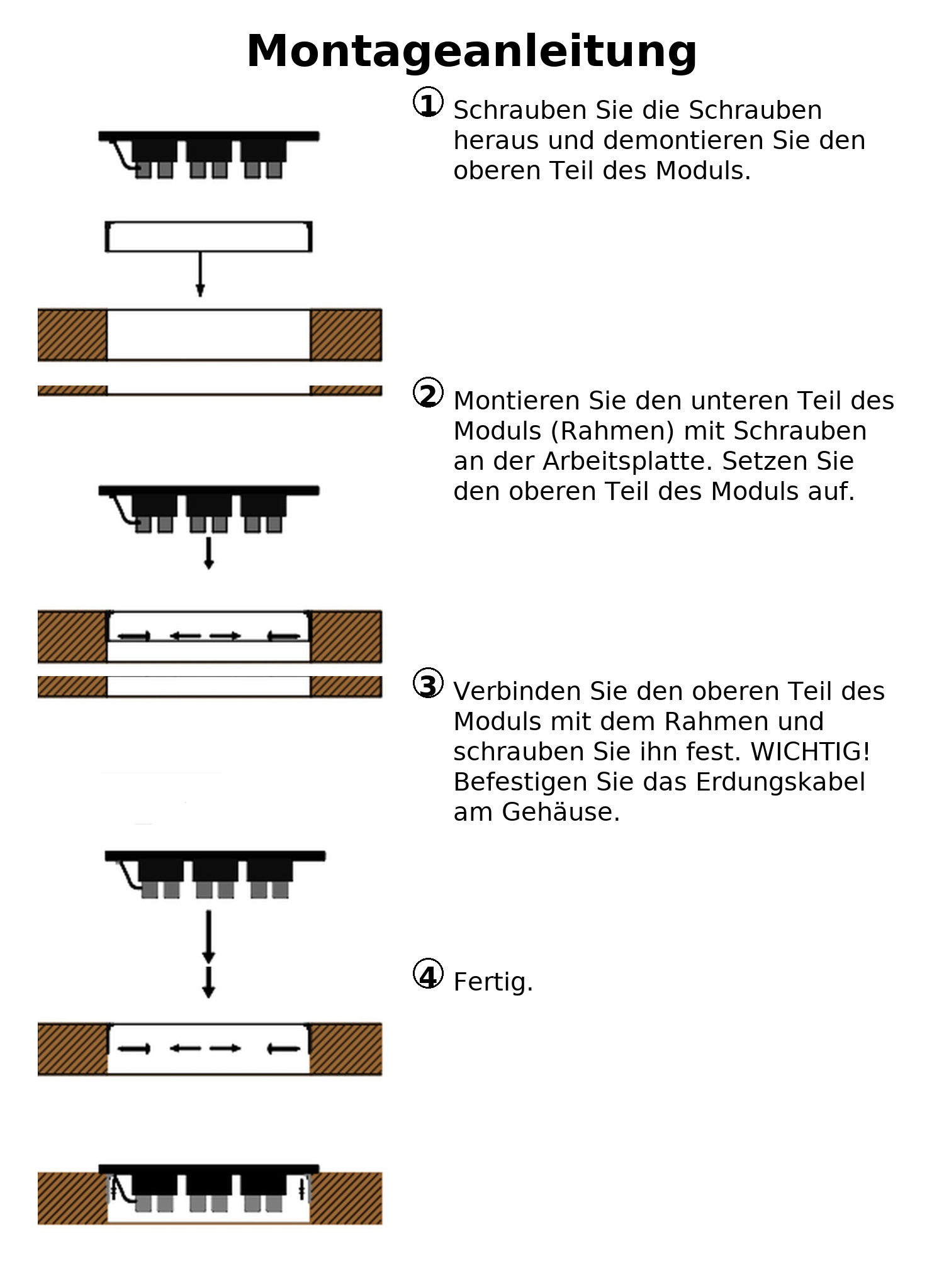 montageanleitung steckdose Schiebedeckel