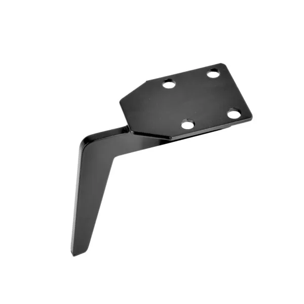 Montageplatte des Möbelfußes aus schwarzem Metall mit vorgebohrten Befestigungslöchern