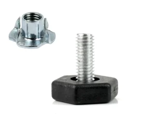 Nivellierfuß m8 mit kunststofffuß und einschlagmutter – seitenansicht