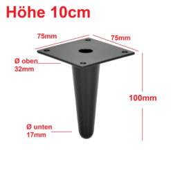 Metallbeine schwarz 10cm