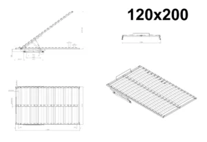 masse Lattenrost 120x200 mit Bettkastenfunktion