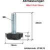 Technische zeichnung Stellfuß M6x21