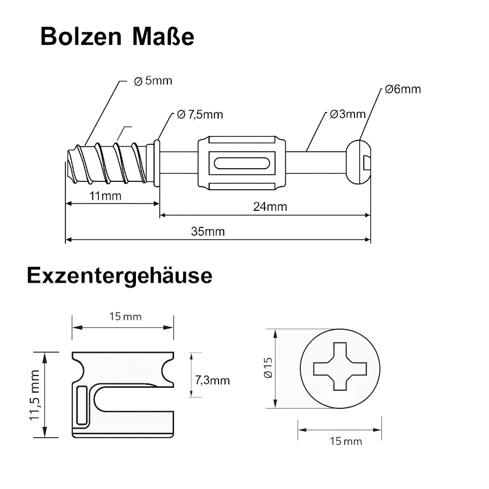 exzenterverbinder mit einschraubdübel