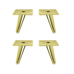 Möbelfüße Metall 10 cm Gold