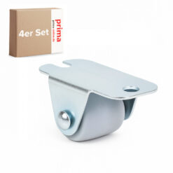 Kastenrolle Möbel Bockrollen H: 21mm Gummirad Ø16 mm