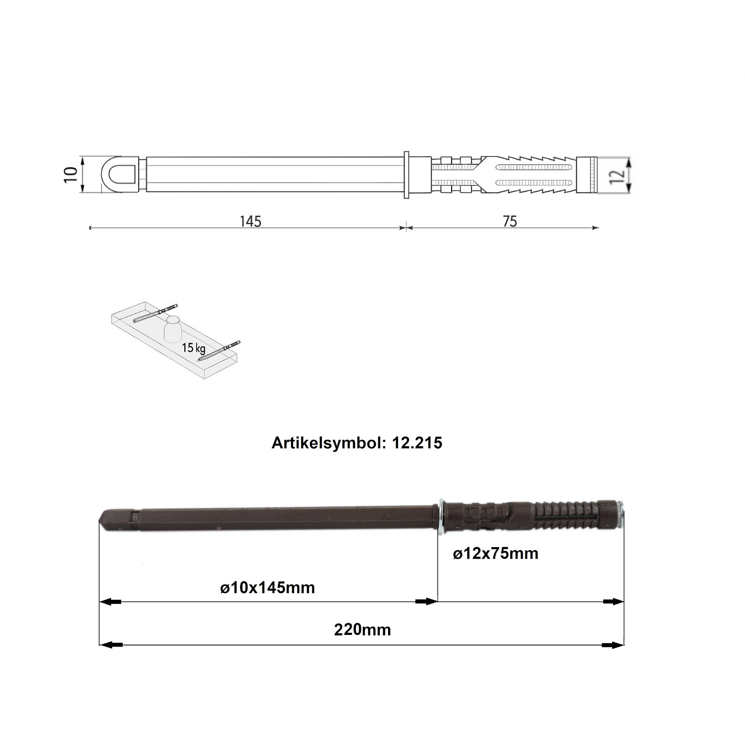 Regalhalterung unsichtbar 10x145 mm Tablarträger für Wandmontage