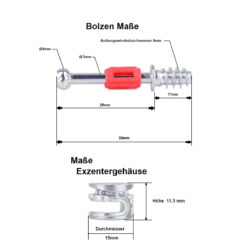 exzenterverbinder 15mm einschraubdübel 28 mm