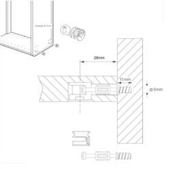 Montagebeispiel Korpusverbinder Exzenter 15 mm mit Einschraubdübel 6x11 mm – Anwendung im Möbelbau