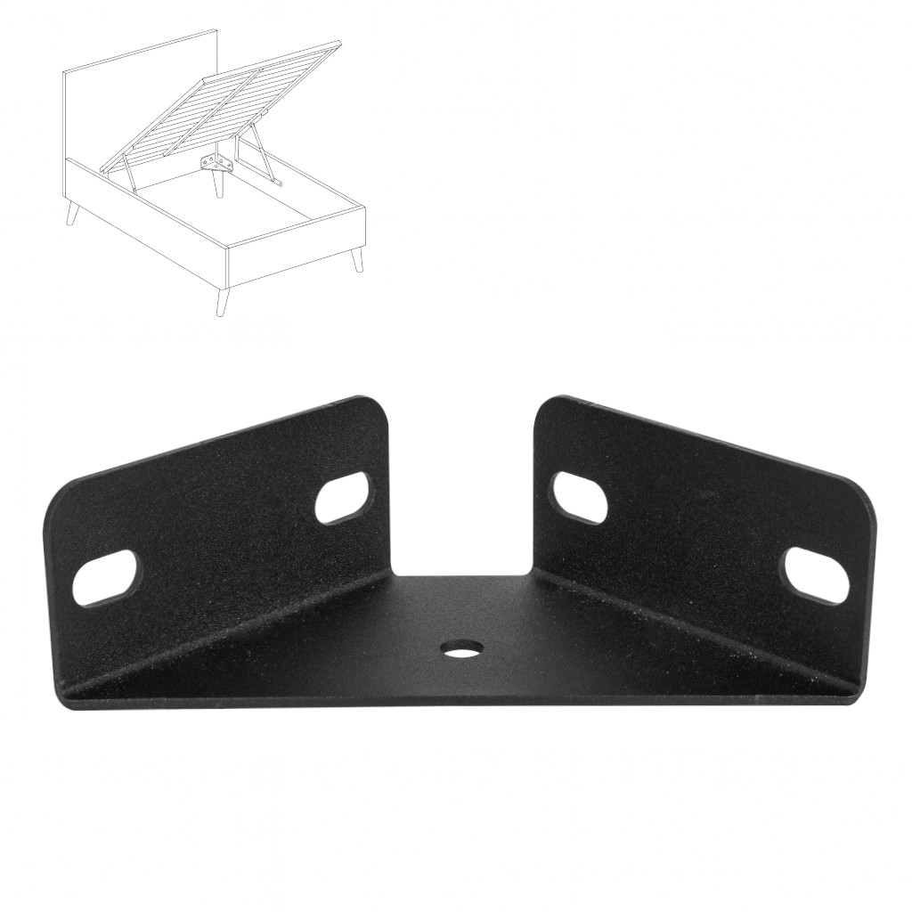 Bettverbinder aus Stahl schwarz 126x126x50 mm