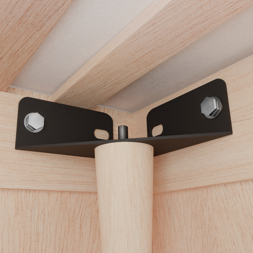 Bettwinkel schwarz 126x126x50 mm