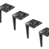 4er Set Möbelfuß aus Metall 15 cm – schwarz pulverbeschichtet für Möbel