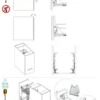 Unterschrankauszug Schrankauszug mit Softclose 1 Etage Vollauszug 30cm[Bodenmontage]